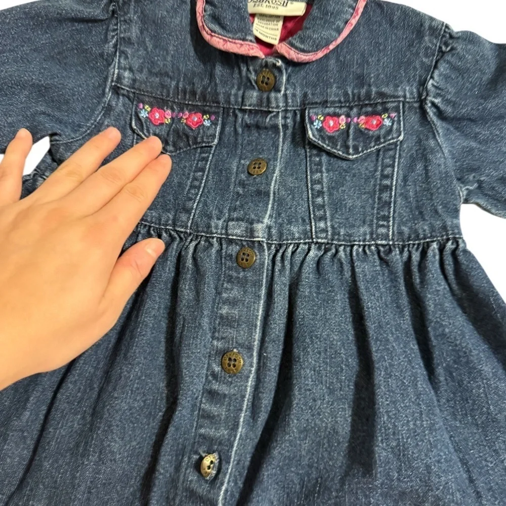 OshKosh B'gosh Denim Jacket with Pink and Green Trim
